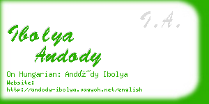 ibolya andody business card